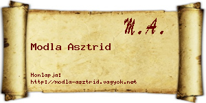 Modla Asztrid névjegykártya
